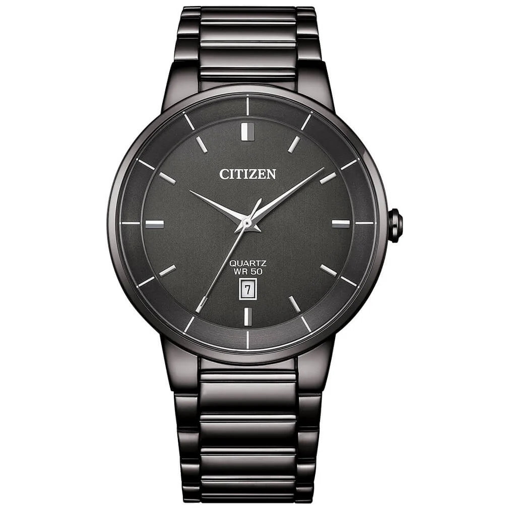 Citizen Quartz Men's Watch Black Dial with Black Strap - BI5127-51H