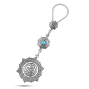 "In My Heart Always" Love Keychain – Egyptian Silver 800 with Turquoise Stone
