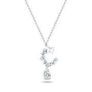 925 silver butterfly design necklace with a sparkling stone