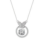 925 Sterling Silver Zircon Butterfly Necklace