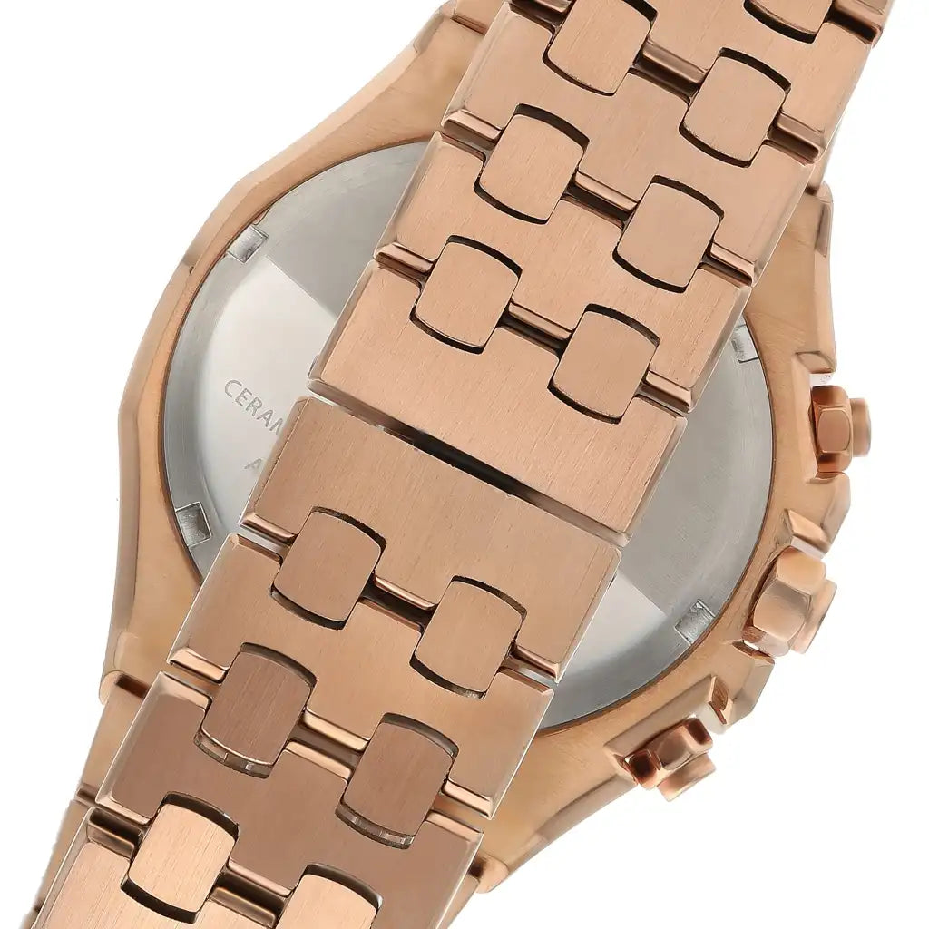 BP3051X.450 – Beverly Hills Polo Club Men's Watch with Rose Gold Stainless Steel Strap and Multifunction Black Dial