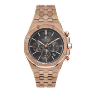 BP3051X.450 – Beverly Hills Polo Club Men's Watch with Rose Gold Stainless Steel Strap and Multifunction Black Dial
