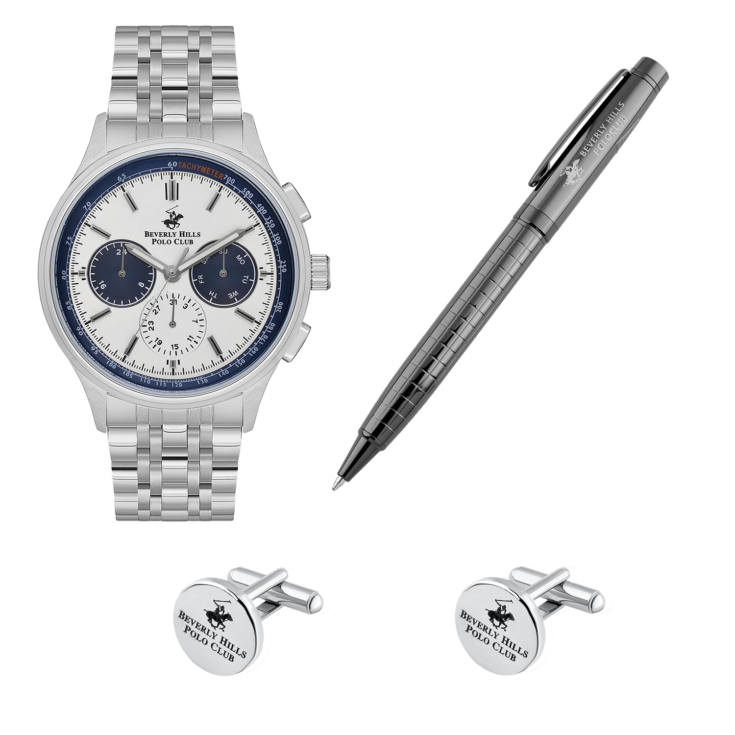 Beverly Hills Polo Club Men’s Chronograph Silver Metal Wristwatch – BP3556X.390
