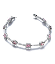 925 sterling silver bracelet plated with platinum and embellished with zircon stones