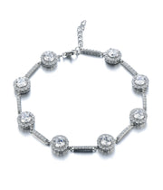 Bracelet With A Design Of Circles Adorned With Zircon Stones 925 Sterling Silver