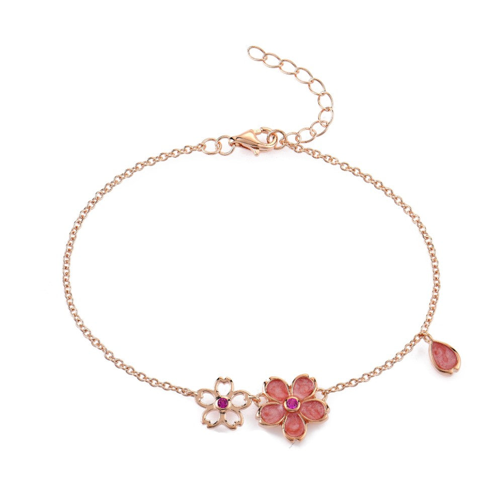 Resin Flower 925 Silver Bracelet