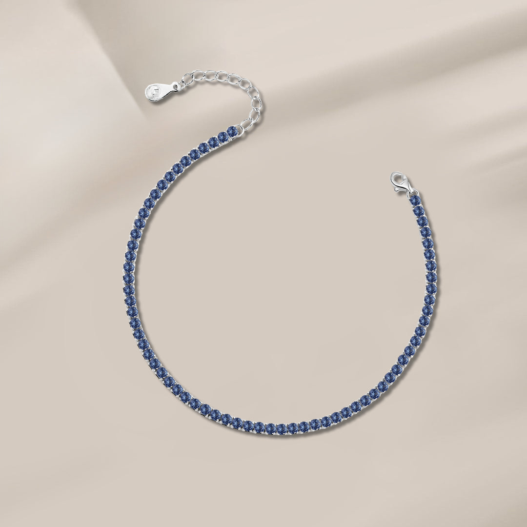 إنسيال تينس مودرن بفصوص زرقاء لامعة – فضة 925