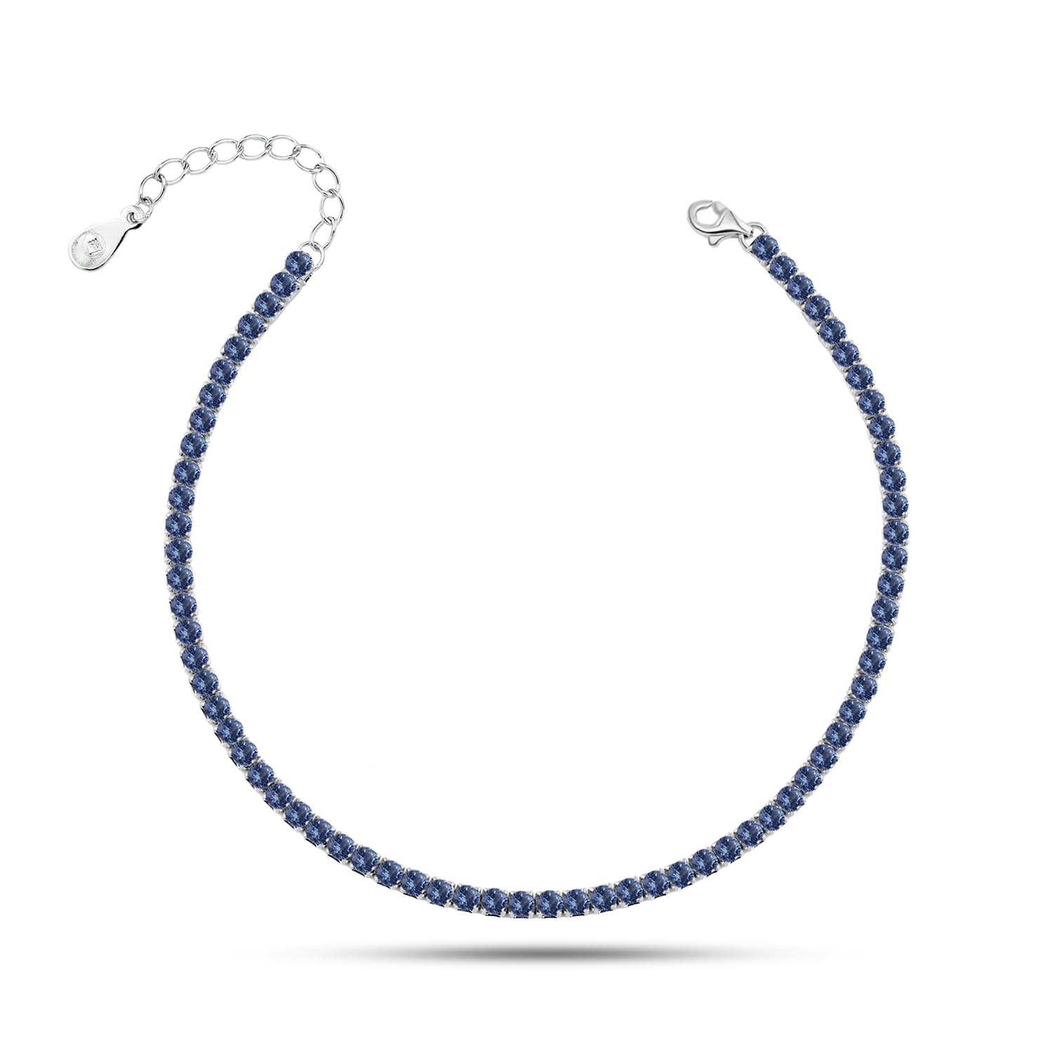 إنسيال تينس مودرن بفصوص زرقاء لامعة – فضة 925