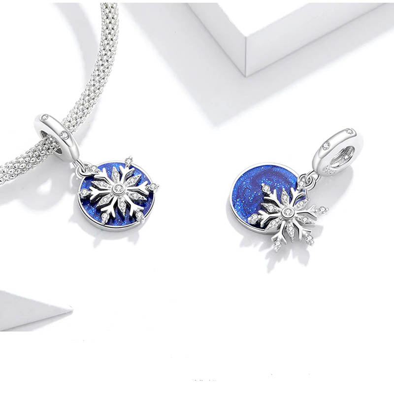 BSC367 - 925 Silver Pendant in the Shape of a Snowy Sky