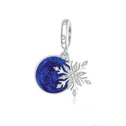 BSC367 - 925 Silver Pendant in the Shape of a Snowy Sky