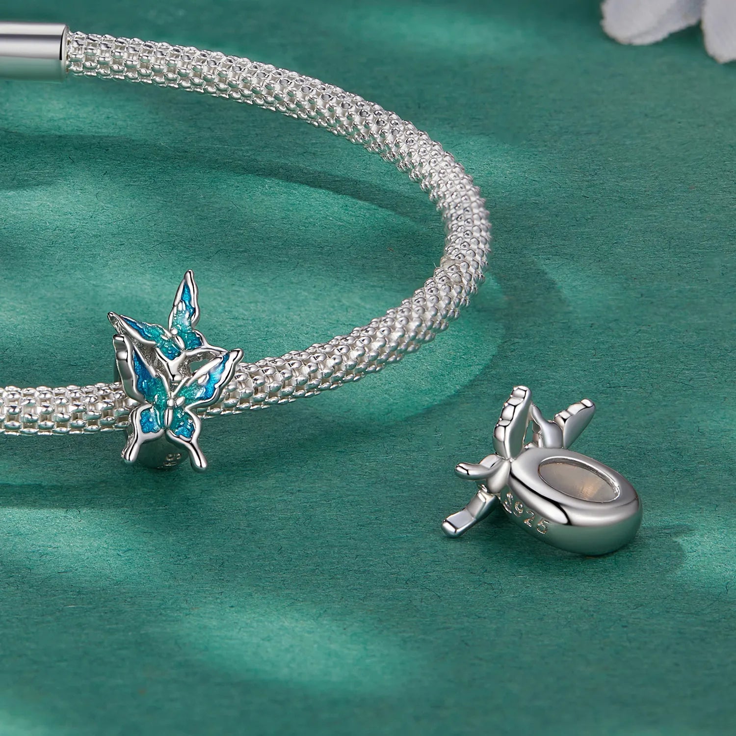 Double Butterfly 925 Silver Charm