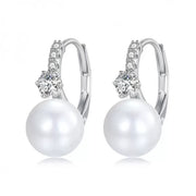 Pearl Earrings Crowned Zircon – 925 Silver