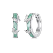 Green Butterfly 925 Silver Earring