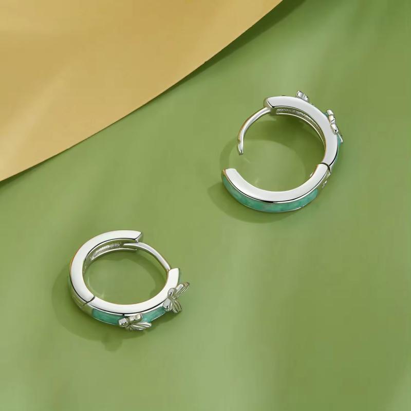 Green Butterfly 925 Silver Earring