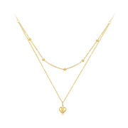 925 Silver Gold Heart Layered Necklace