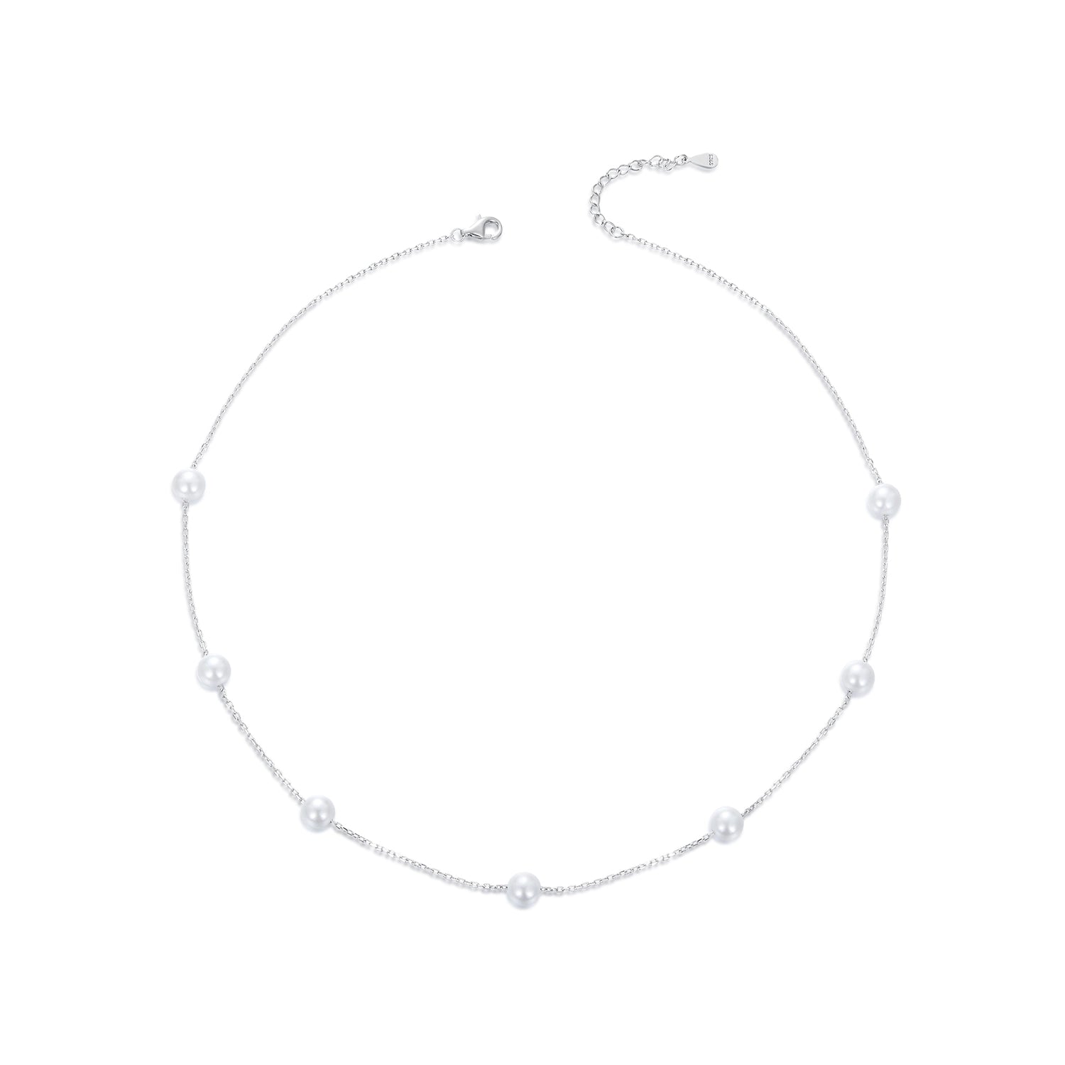 925 Silver White Pearl Necklace