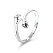 خاتم العناق – فضة 925 بتصميم يدوي مفتوح