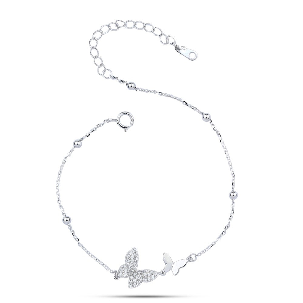 Zircon Butterfly 925 Silver Bracelet