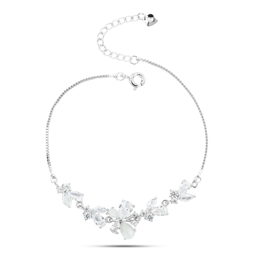 Zircon Butterfly 925 Silver Bracelet