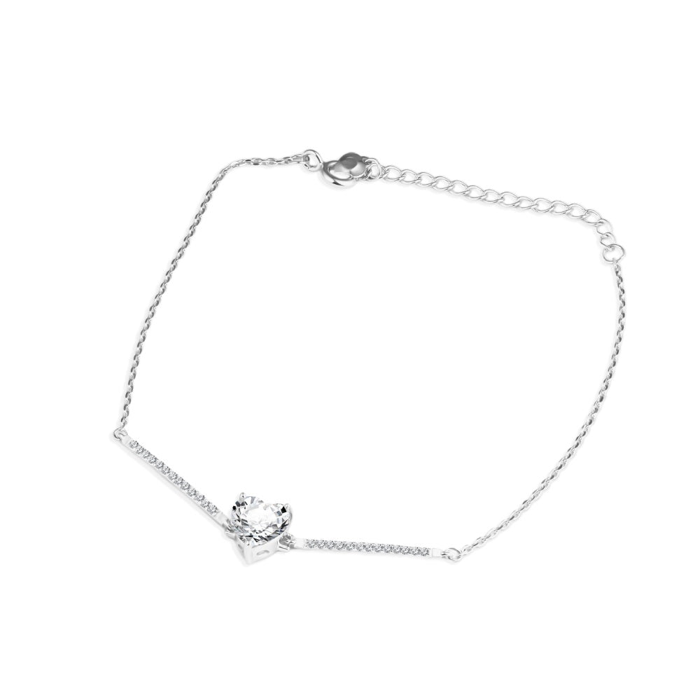 Love Zircon 925 Silver Bracelet