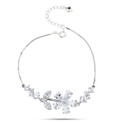 Zircon Flower 925 Silver Bracelet