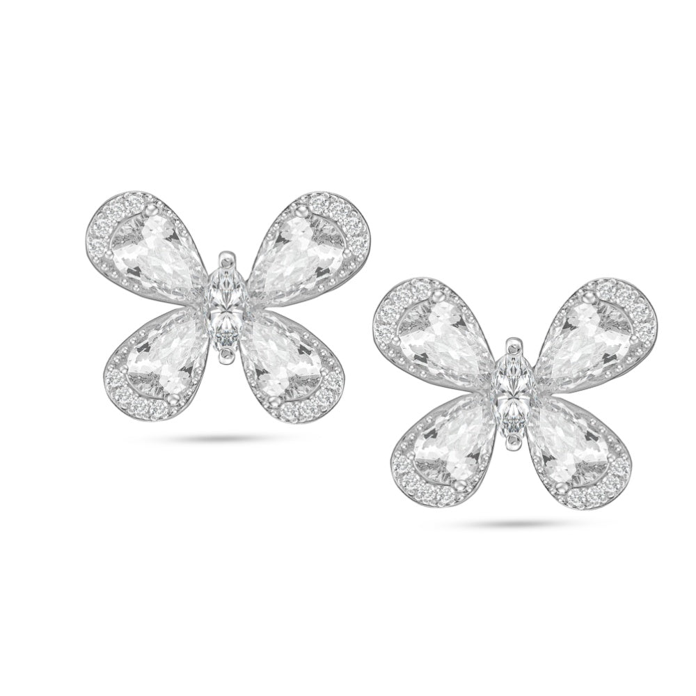 Zircon Butterfly 925 Silver Earring