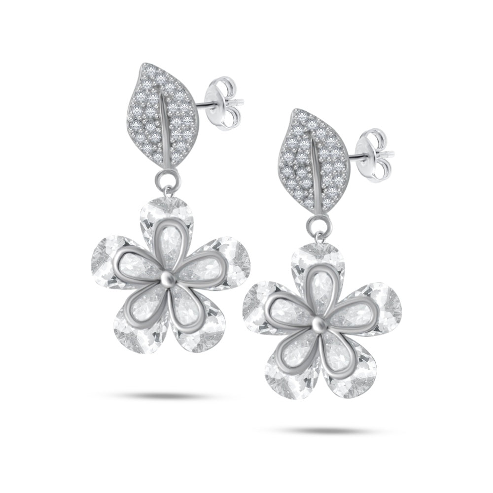 Zircon Flower 925 Silver Earring
