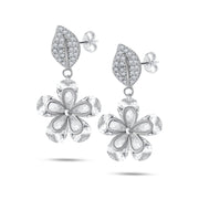 Zircon Flower 925 Silver Earring