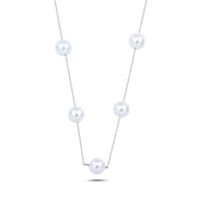 BXNW029 - 925 Sterling Silver Necklace Crowned with Pearl Stones