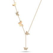 Zircon Butterflies 925 Silver Necklace