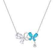Colorful Butterflies 925 Silver Necklace