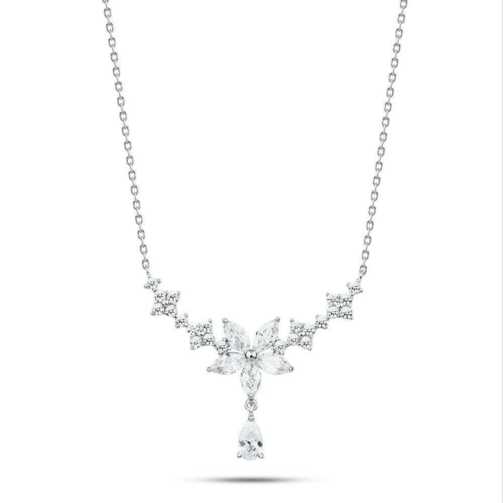 Shiny Zircon 925 Silver Necklace