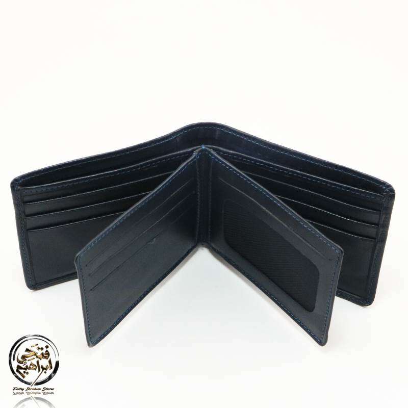 Seven K Genuine Leather Flap Wallet for Men , Navy Blue