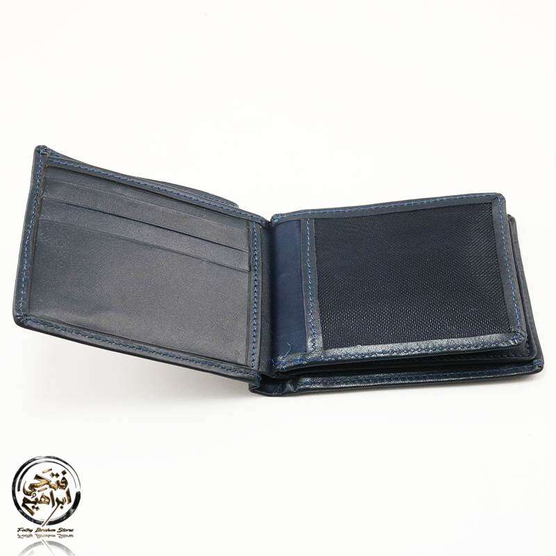 Seven K Genuine Leather Flap Wallet for Men , Navy Blue