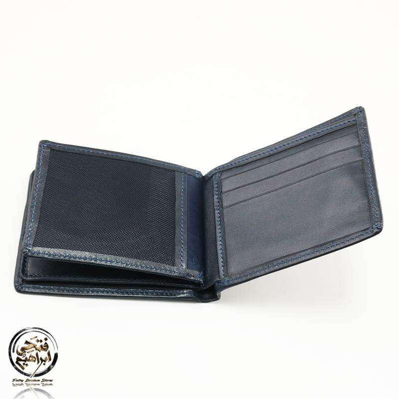 Seven K Genuine Leather Flap Wallet for Men , Navy Blue