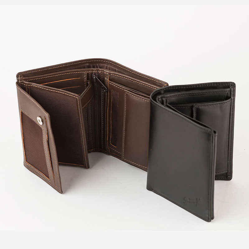 C2126U- محفظة جلد طبيعي بجيب للعملات المعدنية للرجال من سيفن كيه, هافان