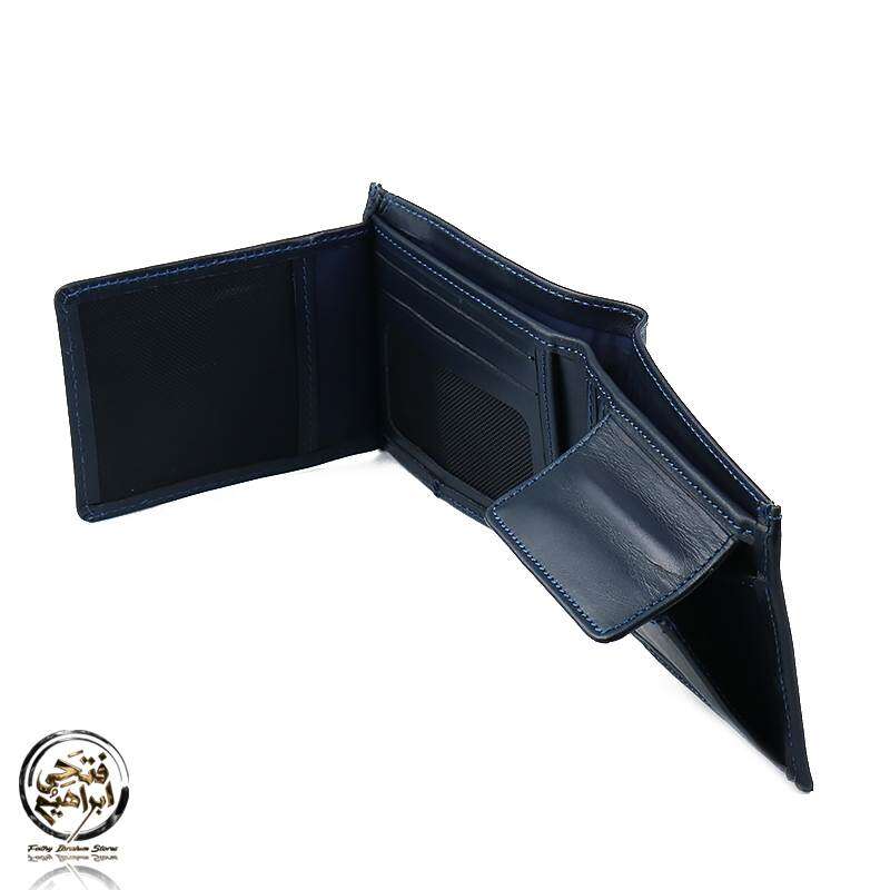 Seven K Men's Genuine Leather Coin Pocket Wallet, Blue