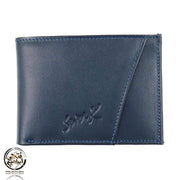 Seven K Men's Genuine Leather Coin Pocket Wallet, Blue
