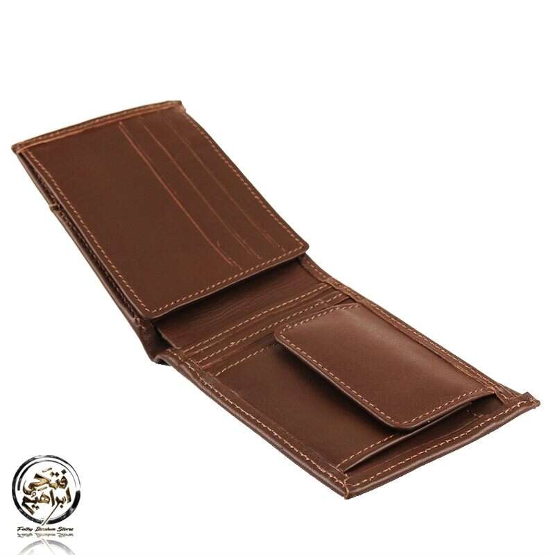 C2201N- محفظة جلد طبيعي بجيب للعملات المعدنية للرجال من سيفن كيه, بني
