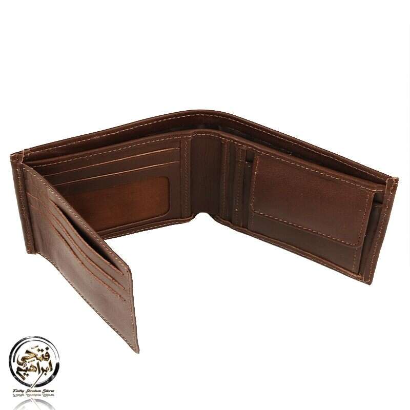 C2201N- محفظة جلد طبيعي بجيب للعملات المعدنية للرجال من سيفن كيه, بني