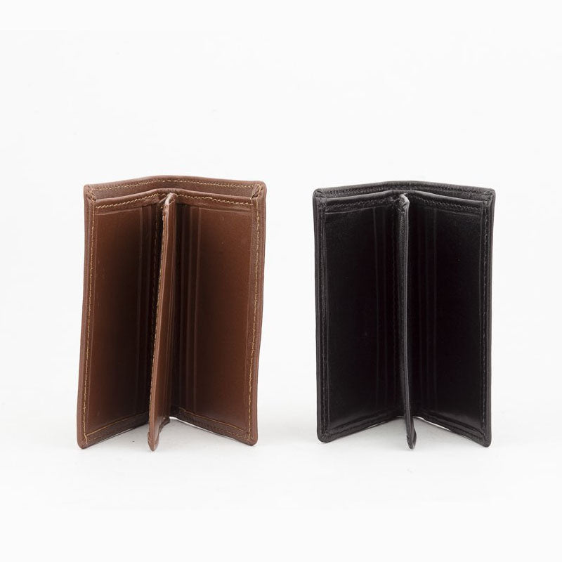 Seven K Men’s Genuine Leather Wallet – Vertical Design in Classic Havana


