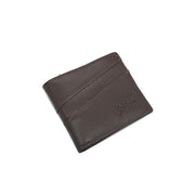 محفظة جلد طبيعي بجيب للعملات المعدنية للرجال من سيفن كيه, بني