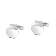 Luxury 925 Italian Silver Cufflinks – Elegant Polished Round Design