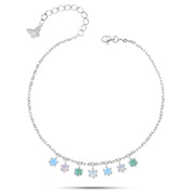925 sterling silver colorful pendant design with shiny zircon stones