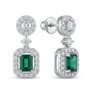 925 Silver Sparkling Green Earrings