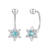 “Blue Snowflake” 925 Silver Earrings