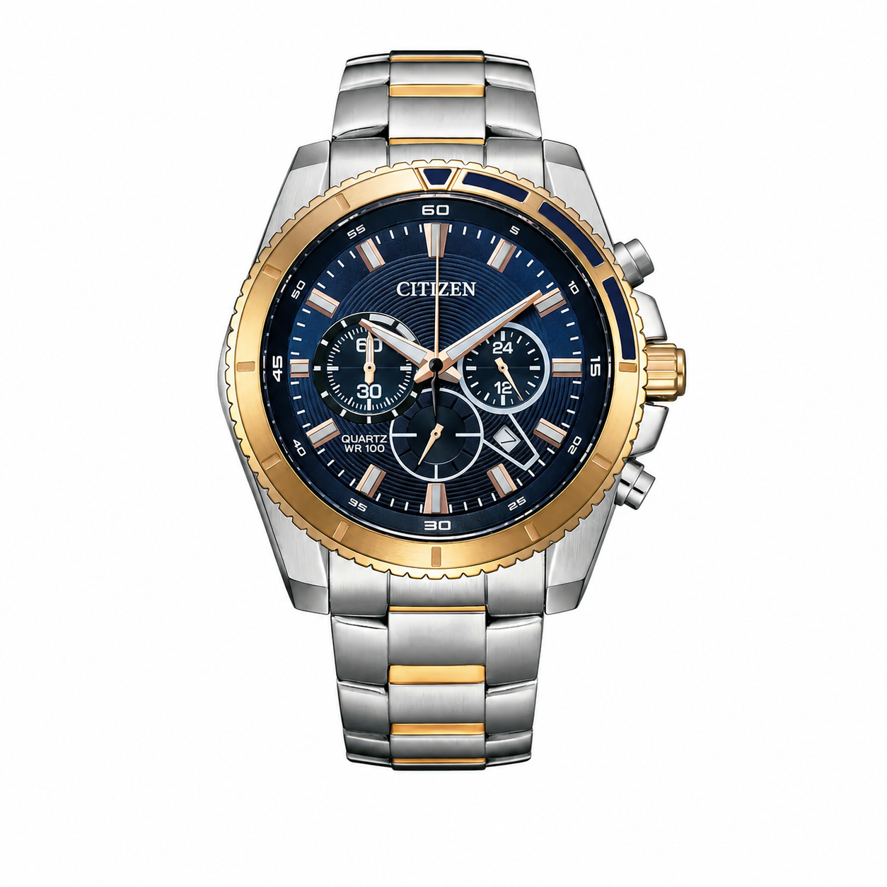 Citizen Quartz Men's Watch with Stainless Steel Bracelet and Blue Dial AN8206-53L