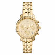 Fossil  Women’s Neutra Chronograph Gold-Tone Stainless Steel Watch Gold Dial - ES5219