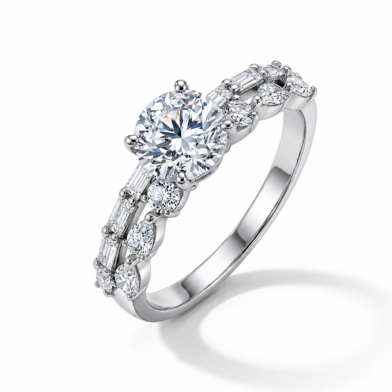 925 Silver Ring with a Large Shiny Stone