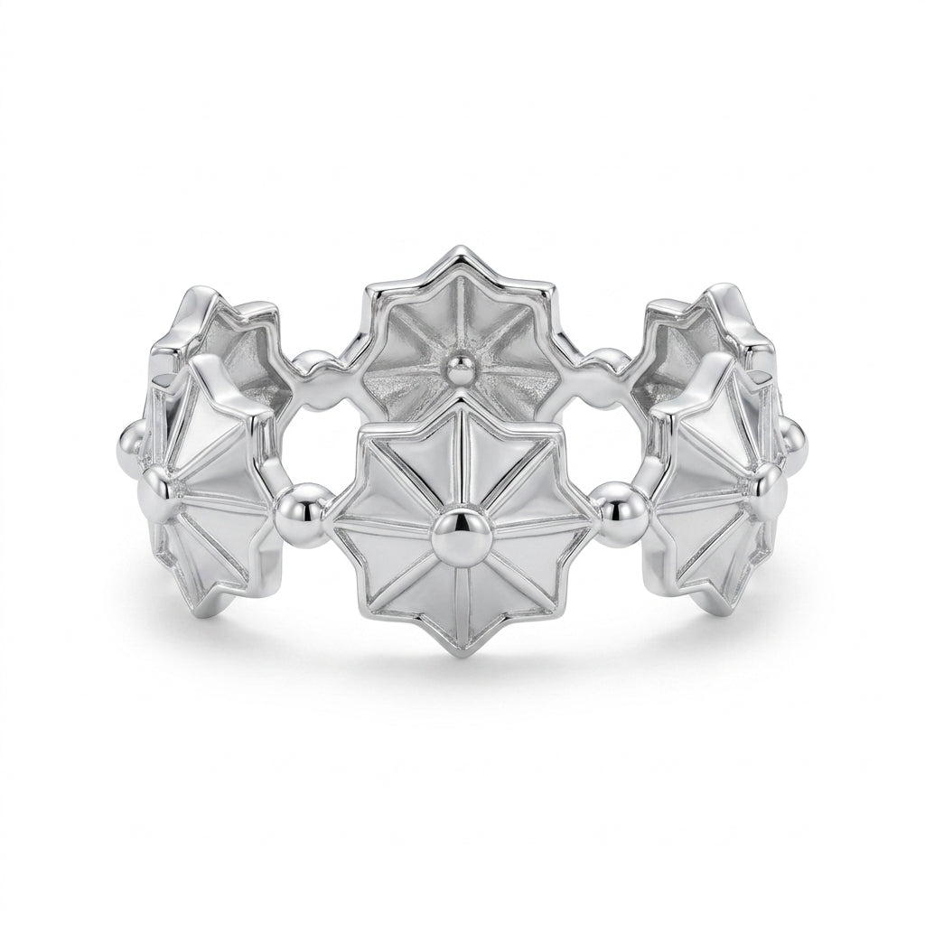 925 Silver Geometric Star Ring – Modern Design
